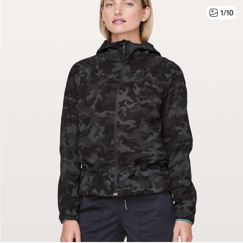 Black Camo Hooded Jacket
